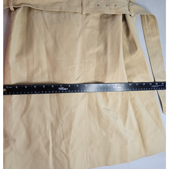 Topshop Trench Coat Women's 4 Beige Tan Button Closure Belted Cuffed Collar NWOT - Picture 11 of 15